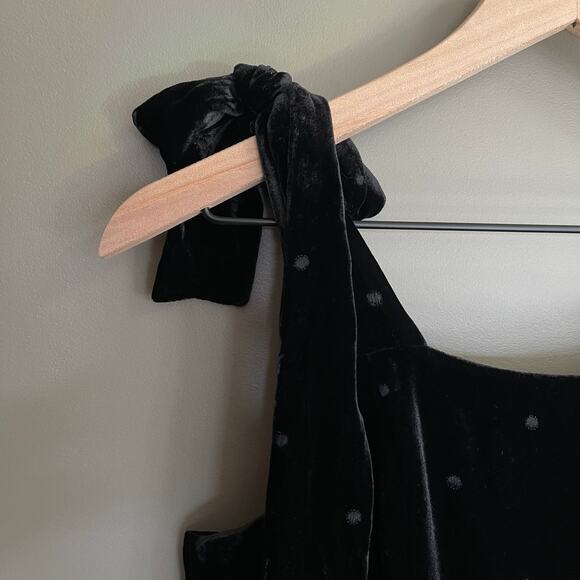 ULLA JOHNSON Minnet Jumpsuit Jet Black Size 4 Embroidered Polka Dot Velvet Chic - Picture 11 of 16